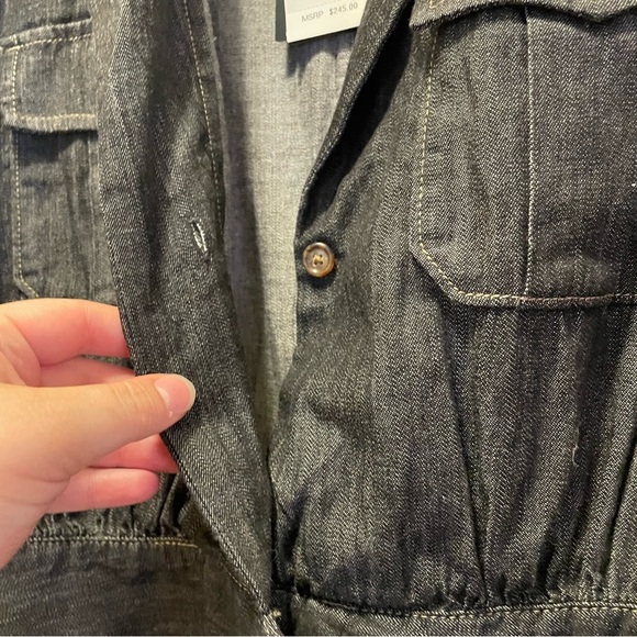 NWT Lauren Ralph Lauren Denim Jumpsuit 
Nightfall Wash Collar ShortSleeve Size 4 - Picture 7 of 11